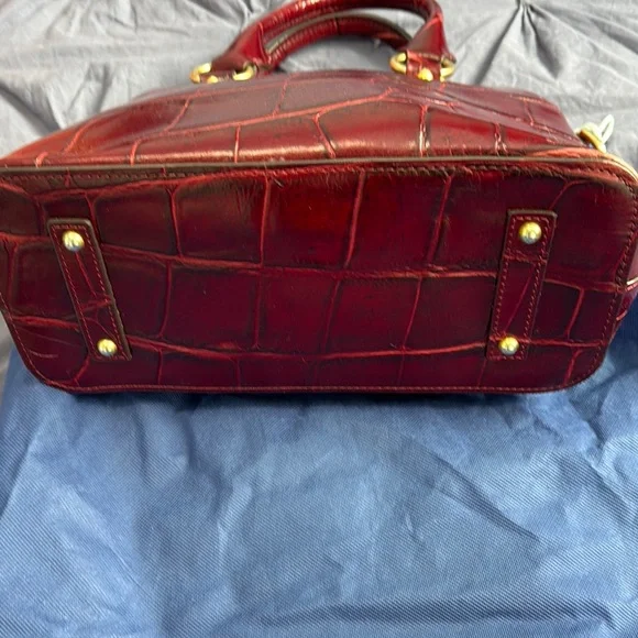 Dooney & Bourke Burgundy Croc-Embossed Satchel - Picture 5 of 13